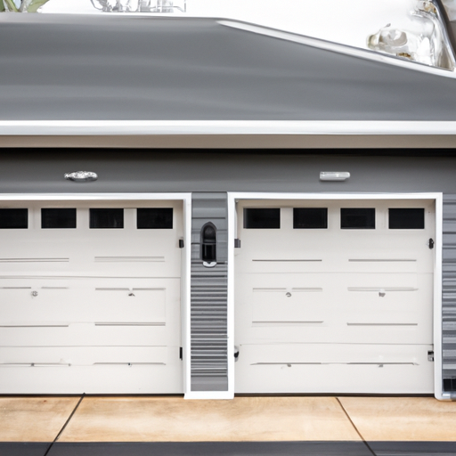 Suburban Natick home exterior with a modern insulated steel garage door visible, neutral light.